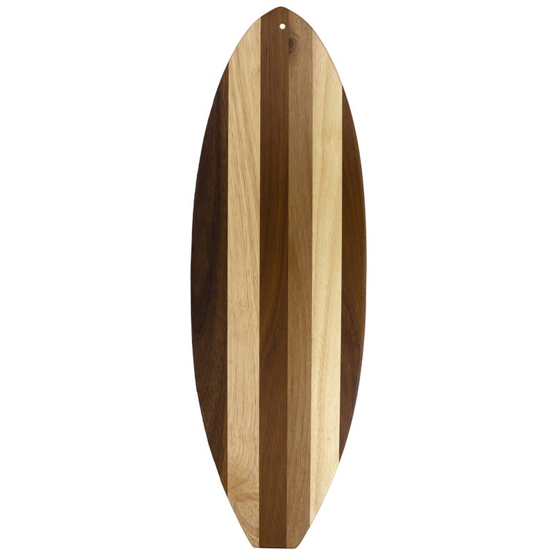 Totally Bamboo Rock & Branch Series Shiplap Surfboard Shaped Wood Serving and Cutting Board | Great for Wall Art - Image 1